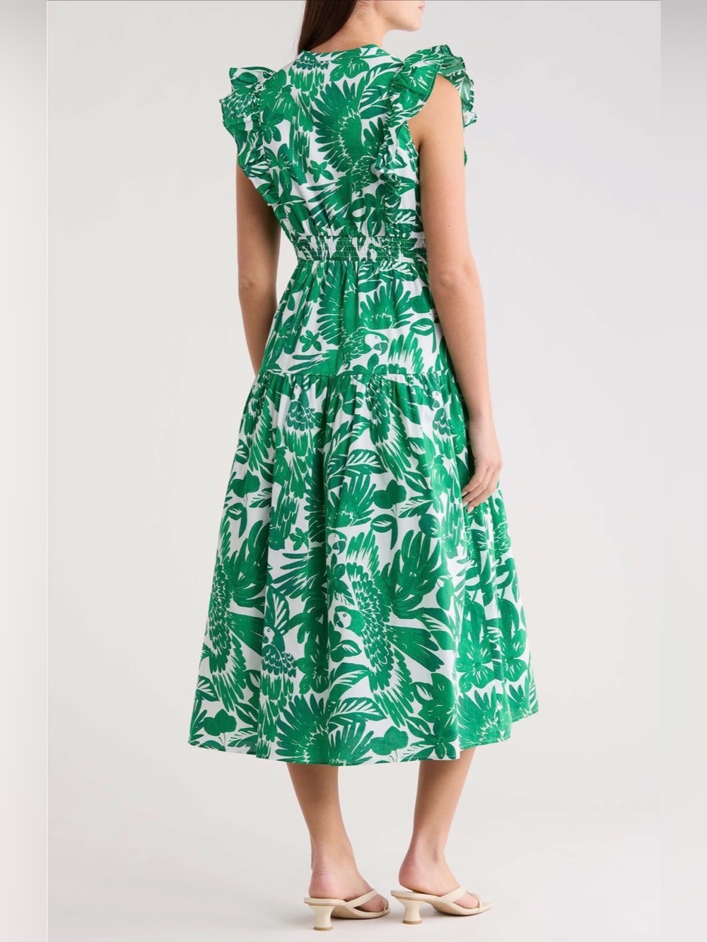 NWT Sugarlips Mary Tropical Virna Ruffle Midi Sundress - Picture 2 of 9
